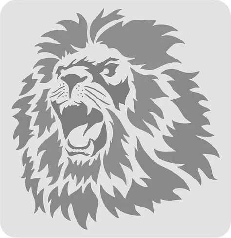 8"x8.5" Clear Plastic Stencil - Lion (SC275) | eBay Wolf Stencil, Lion Stencil, Halloween Pumpkin Stencils, Airbrush Painting, Clear Plastic Sheets, Pumpkin Carvings Stencils, Pumpkin Stencil, Plastic Stencil, Stencil Templates