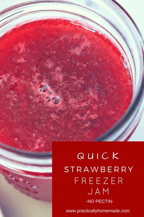 Freezer Jam Strawberry No Pectin, Freezer Strawberry Jam Recipe, Freezer Jam Strawberry, No Pectin Strawberry Jam, Strawberry Freezer Jam Recipe, Freezer Jams, Jam Strawberry, Strawberry Recipe, Strawberry Freezer Jam