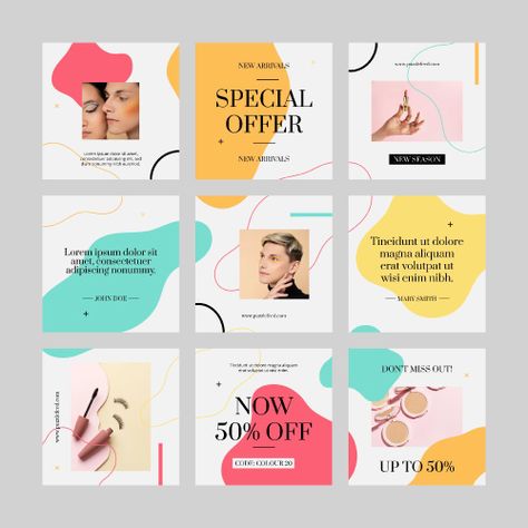 Simple Abstract Offer Grid Instagram Post Abstract Instagram Post, 3 Grid Instagram Post, 9 Grid Instagram Layout, Grid Instagram Post, Instagram Grid Template, Grid Instagram, Instagram Marketing Plan, Grid Template, Instagram Design Layout