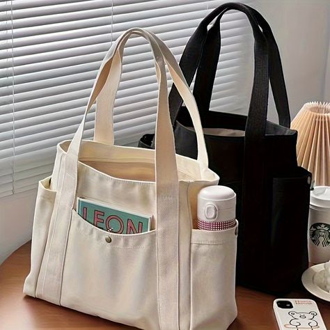 Faster shipping. Better service Tote Bag For College Students, College Book Bag, Student Outfit, College Tote Bag, Bags For Work, Cross Body Sling Bag, Bag College, Tas Bahu, Makeup Easy