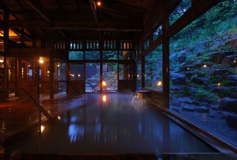 Private Hot Springs Japan, Japan Onsen Aesthetic, Japanese Bath House Aesthetic, Japanese Bath House Traditional, Private Bathhouse, Japan Bathhouse, Japan House Aesthetic, Hot Spring Aesthetic, Japanese Hotel Room