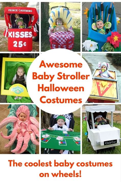 Baby Stroller Halloween Costumes that Rock! Let’s face it, some of us really know how to do Halloween.  Whether it is awesome decorations, the best candy in the candy dish or crafting a wonderfully handmade costume, some parents can really pull it off.  To the parents who deck their baby strollers out to the nines, … Baby Stroller Halloween Costumes, Baby Stroller Costume, Stroller Halloween, Stroller Halloween Costumes, Stroller Decoration, Wagon Halloween Costumes, Stroller Costume, Diy Baby Halloween Costumes, Old Halloween Costumes