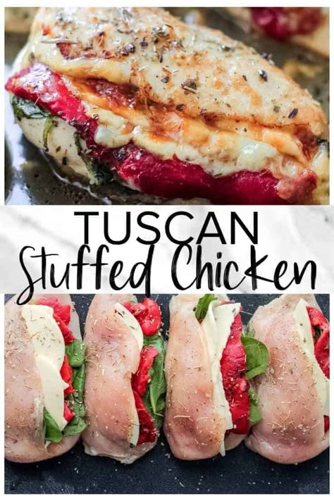 Tuscan Stuffed Chicken, Meat With Asparagus Dinners, Tuscan Stuffed Chicken Breast, Stuffed Chicken Cutlet Recipes, Chef Plate Recipes, Chicken Stuffed Recipes, Healthy Recipes Chicken Breast, Chicken Stuffed With Stuffing, Stuffed Chicken Ideas