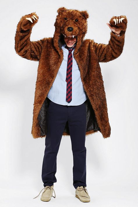 Workaholics Bear Coat Bear Coat, Bear Costume, Diy For Men, Mens Costumes, Diy Costumes, Fall Halloween, Urban Outfitters, Halloween Costumes, Winter Hats