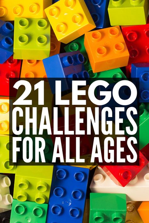 21 LEGO Challenges for Kids of All Ages | Before I became a mom, I didn't appreciate just how much you can do with LEGO outside of building houses and cars. The internet is FULL of ideas for kids in preschool, kindergarten, elementary school, middle school, and even high school! Whether you're looking for something simple to build at home with your kids, or you're on the hunt for LEGO stem challenges and activities for the classroom, this post has lots of free ideas to inspire you! Things To Build With Legos, Lego Challenges For Kids, Lego Stem Activities, Lego Stem Challenge, Lego Diy Projects, Lego Stem, Lego Bridge, Lego Library, Challenges For Kids