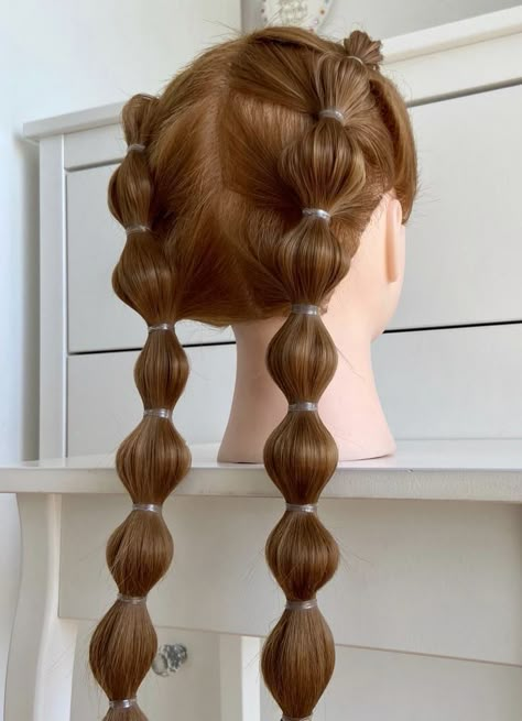 Bubble Hairstyle, Dolls With Long Hair, Braids Step By Step, Bubble Braid, Bubble Braids, Eyeshadow For Blue Eyes, Hairstyles Cute, Latest Hair Trends, Short Braids