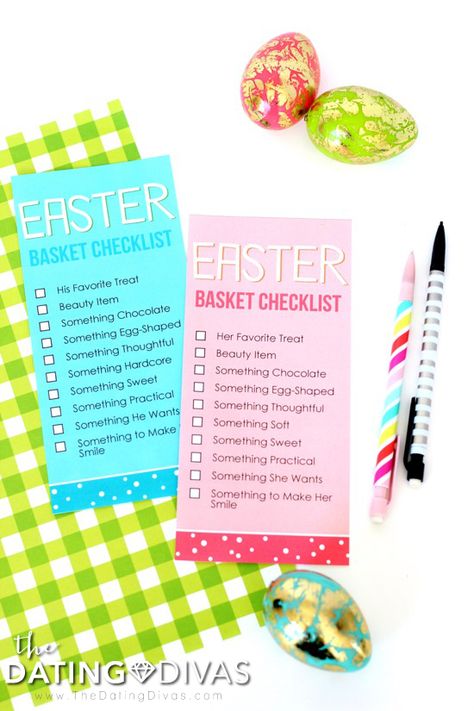 Easter Basket Ideas Checklists- this makes it fun and easy to do an Easter Basket Exchange with your spouse! Love it! Easter Basket Checklist, Cute Checklist, Easter Basket Ideas For Adults, Fun Easter Basket Ideas, Fun Easter Baskets, Monthly Celebration, Candy Quotes, Easter Hunt, Easter Basket Ideas