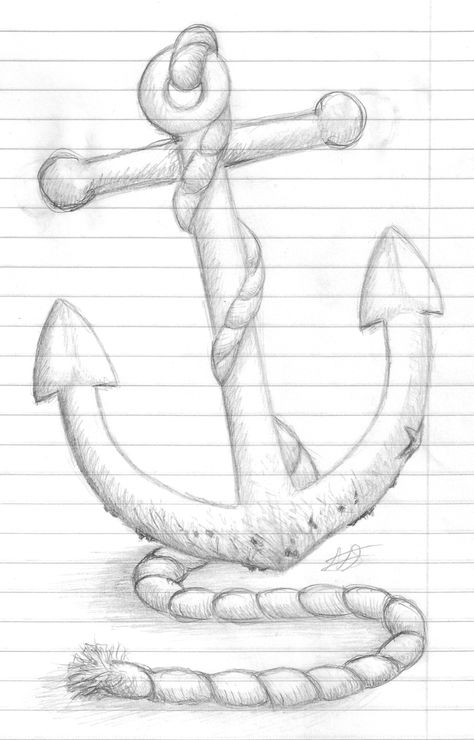 How To Draw An Anchor, Boot Drawing, Anchor Drawing, Anchor Drawings, Pencil Sketches Easy, Wave Drawing, Tumblr Drawings, Mermaid Drawings, Easy Drawings Sketches