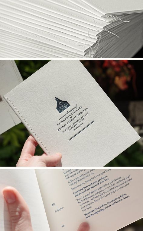 Book Binding Design, Rsvp Invitation, Binding Covers, Web Design Mobile, 카드 디자인, Order Of Service, Tying The Knot, Print Layout, Book Layout