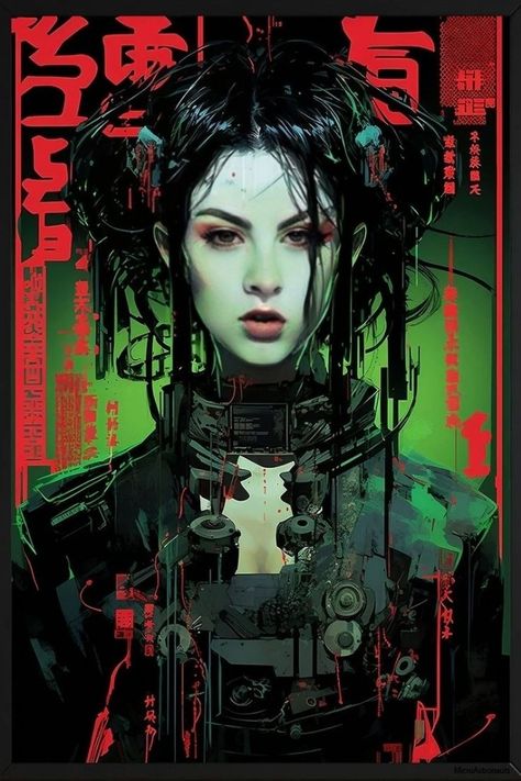 Eco Cyberpunk, Cyberpunk Cosplay Female, Cyberpunk Artstyle, Nature Cyberpunk, Cyberpunk Art Illustration, Cyberpunk Art Girl, Cyberpunk Painting, Cyberpunk Geisha, Cyberpunk Decor