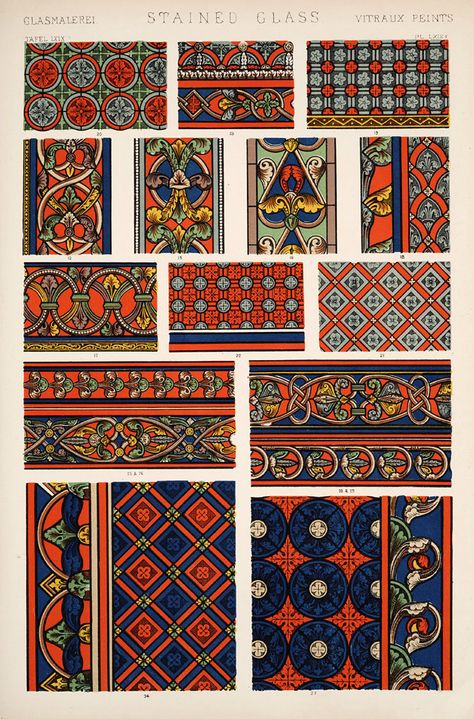 Jones, Owen, 1809-1874. / The grammar of ornament (1910) Grammar Of Ornament, Medieval Pattern, Owen Jones, Graphic Design Books, Free Illustration Images, Antique Illustration, Illuminated Manuscript, Pattern Illustration, Vintage Pattern