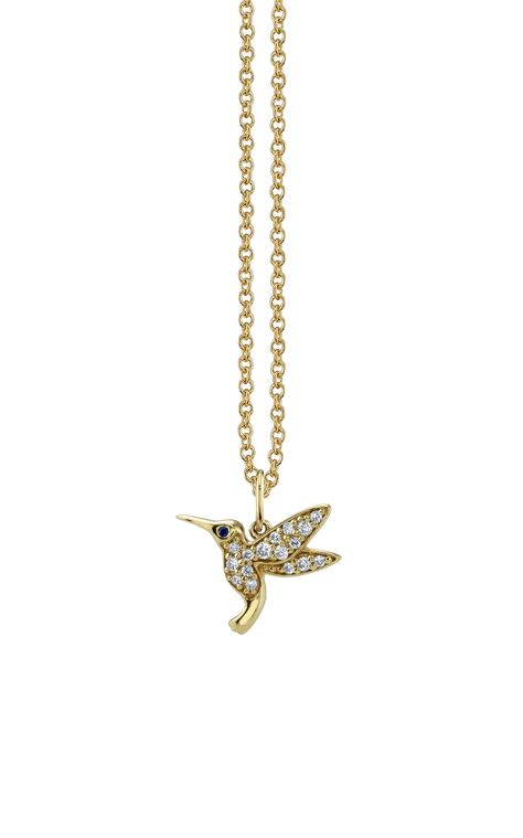 Hummingbird Pendant, Sydney Evan, Yellow Gold Chain, Global Fashion, Moda Operandi, Diamond White, Gold Chains, Fashion Collection, Blue Sapphire