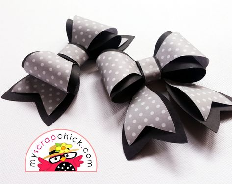 Paper Bow Layers in 3D - svg file tutorial - myscrapchick Bow With Paper, Cricut 3d Projects, Ornaments Template, Svg Tutorial, 3d Christmas Ornaments, Diy Father's Day Cards, Wrapping A Gift, Paper Bows, Svg Projects