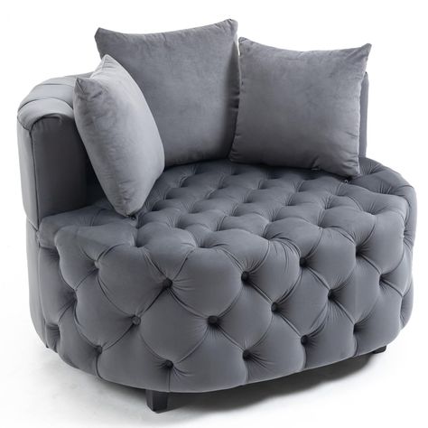 PRICES MAY VARY. 🍀【Velvet single sofa chair】This bucket chair cushion uses multi density cushioning foam cushion to provide soft support. The luxurious velvet cushion is surrounded by button tufts. This bucket chair will be the most eye-catching presence in the room 🍀【 Extra large sofa chair 】 This large-sized sofa chair has an overall size of 36.6 "L * 40.6" W * 33.1 "H and a cushion depth of 31.5", making it perfect for reading, working with a laptop, watching TV, or taking a nap on a cute c