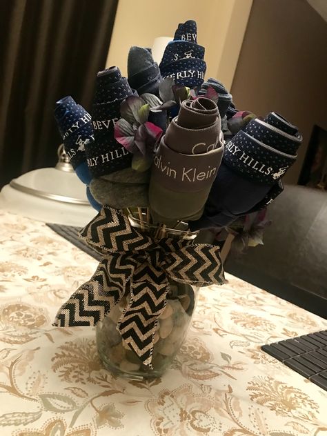 Underwear and Sock Man Bouquet Flower Gift For Men, Men’s Gift Bouquet, Cute Bouquet For Boyfriend, Male Bouquet Gift, Boxer Bouquet For Him, Man Bouquet Ideas Valentines Day, Sock Bouquet For Him, Man Bouquet Ideas Birthday, Bouquet Of Flowers With Hat For Men