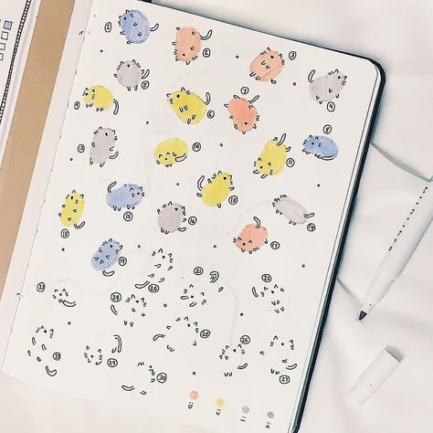 Aorable cat-themed mood tracker!😹😺 This one is made by @byclairee. - Follow @moody.oasis for more inspiration!🌈 - Online store coming soon!… Cute Bujo Ideas, Cute Bujo Themes, Bujo Cat Theme, Daily Tracker Ideas, Journaling Mood Tracker, May Bujo Theme, Bujo Tracker Ideas, Cat Bullet Journal, May Mood Tracker