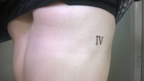 Tattoo Numero, Roman Numeral 4, Four Tattoo, Romans 4, Roman Numeral Tattoos, Number Tattoos, 4 Tattoo, Side Tattoos, Temporary Tattoo Designs