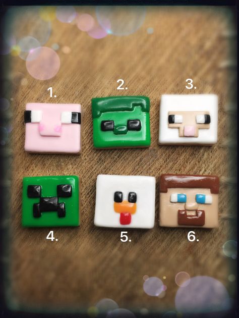 For boy/girl Gamer Polymer clay Minecraft tile brooch, magnet, keyring, pendant charms by Arboischarms on Etsy https://www.etsy.com/uk/listing/452584498/for-boygirl-gamer-polymer-clay-minecraft Clay Minecraft, Girl Gamer, Clay Magnets, Polymer Clay Ornaments, Sculpey Clay, Polymer Clay Christmas, Polymer Clay Canes, Polymer Crafts, Cute Polymer Clay