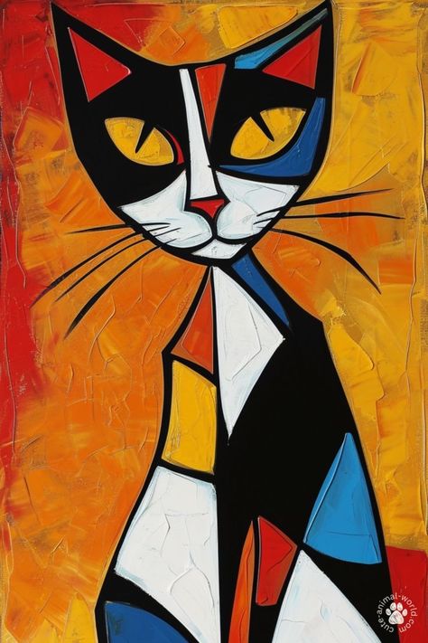 Pablo Picasso Cubism Painting, Picasso Like Paintings, Pikaso Art, Cubism Art Paintings, Cubism Art Modern, Picasso Style Art, Picasso Inspired Art, Picasso Dog, Picasso Cat