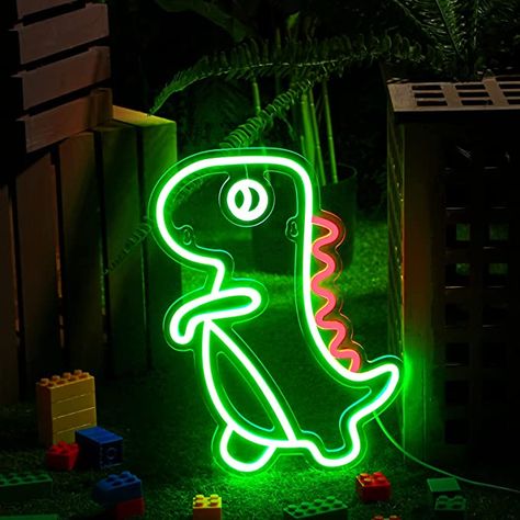 Dinosaur Neon Sign for Kids Room Decor Dinosaur Theme Neon Wall Sign Dinosaur LED Light USB Operated Night for Bedroom Party Hanging Decor Birthday Gift Dinosaur Neon Sign, Neon Dinosaur Party, Dinosaur Home Decor, Dino Wedding, Dino Lamp, Neon Dinosaur, Neon Light Wall Decor, Indoor Outdoor Room, Outdoor Room Decor