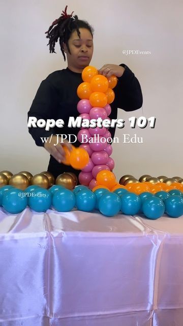 @jpdevents on Instagram: "🗣️ New Class Alert 🚨 LINK IN BIO ‼️ Rope Masters 101 📓 Online Mini Garland Class Wednesday February 1st Two sessions (Limited spots) Link in bio to purchase‼️ #Balloons #ombreropes #balloonclasses #balloon #balloongarland #Jpdevents" 5 Inch Balloon Ideas, Mini Garland Balloon, Balloon Rope Diy, Balloon Link Garland, Balloon Chain Diy, Small Balloon Arrangements, Link Balloons Decoration, Small Balloon Garland, Mini Balloon Garland