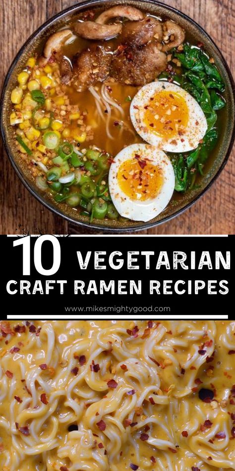 Ramen Broth Vegetarian, Noodle Bowl Recipes Vegetarian, Raman Noodles Recipe Vegetarian, Meatless Ramen Recipes, Ramen Noodle Recipes Meal Prep, Vegetarian Ramen Easy, Veggie Ramen Broth, Vegetable Ramen Recipes, Plant Based Ramen Recipes