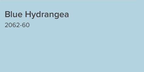 Benjamin Moore Hydrangea. Used as the secondary color. Blue Hydrangea Benjamin Moore, Benjamin Moore Blue Hydrangea, Hydrangea Blue Paint, Chelsea Bedroom, Front Door Landscaping, Ranch Home Remodel, Benjamin Moore Blue, Kitchen Cabinet Color, Blue And White Dinnerware