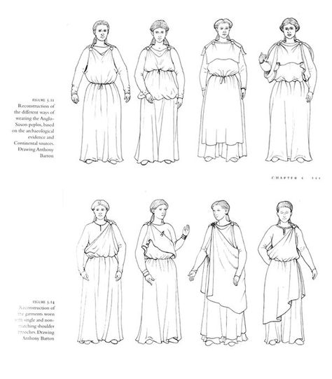 Peplos Dress, Anglo Saxon Clothing, Roman Clothes, Roman Dress, Anglo Saxon History, Celtic Clothing, Greece Fashion, Medieval Garb, Empire Romain