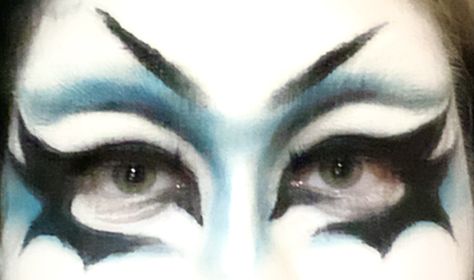 Blue Trad Goth Makeup, Gothic Drag Makeup, Dark Drag Makeup, Alternative Drag Makeup, 2020 Makeup Trends Alt, Alt Drag Makeup, Drag Vampire, Goth Gyaru Makeup, Trad Goth Makeup Men