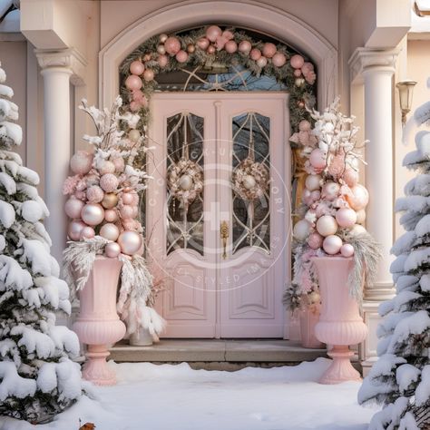 This wonderful Christmas Front Door stock image/ mockup photo features a Pink & White French Country Aesthetic & a welcoming holiday vibe.  Vibe: Pink, Pastel, French Country, Cozy, Warm, Country, Classic, Pretty, Cottagecore, Festive, Christmas, Holiday THIS IMAGE IS ALSO AVAILABLE IN THESE BUNDLES: + Our 'Full House' Pink Christmas House Pink & White Decor Bundle of 72 images:  https://www.etsy.com/listing/1583930995/pink-christmas-mockup-bundle-set-of-72  + Our bundle of 12 Pink Christmas Fro Shabby Christmas Tree, Christmas Decor For Outside Of House, Snowbaby Christmas Display, Pink Christmas Window Display, Pink Christmas Porch, Porch Window Christmas Decor, Christmas Pastel Decor, Pink And Champagne Christmas Tree, Christmas Entrance Decor