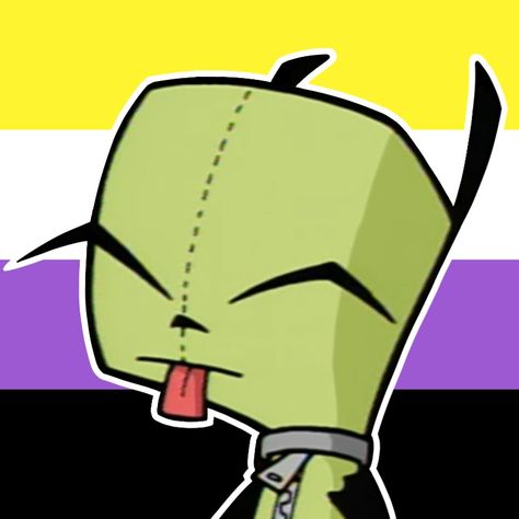 3 People Cartoon, Pfps 3 People, Some Matching Pfp, Invader Zim Christmas, Pfp Non Binary, Nb Pfp, Matching Pfps 3 People, Nonbinary Pfp, Gir Invader Zim Pfp