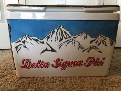 Frat Coolers Ideas Coors Light, Frat Cooler Letters, Colorado Frat Cooler, Frat Cooler Mountain Weekend, Delta Chi Frat Cooler, Sae Frat Cooler, Frat Paddle Ideas, Hayride Jugs, Sae Cooler