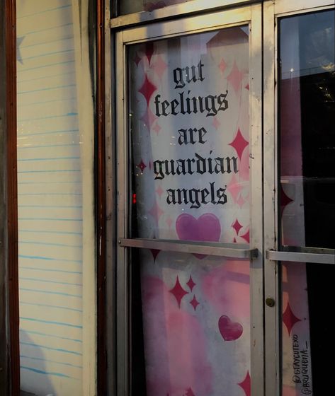 White board with black gothic text that reads “gut feelings are guardian angels.” Surrounded by pink and red sparkles and hearts. Guardian Angel Aesthetic, Gut Feelings Are Guardian Angels, Gut Feelings, Your Guardian Angel, Character Aesthetics, Angel Aesthetic, Gut Feeling, 2023 Vision, Guardian Angels