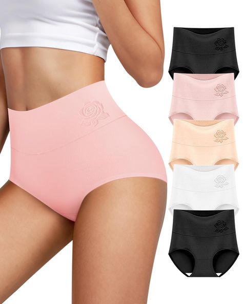 PRICES MAY VARY. 【SOFT & COMFORTABLE COTTON FABRIC】Cotton underwear women pack is made with 92% cotton and 8% spandex for all-day wear. 【HIGH WAISTED UNDERWEAR】Compared to other ladies underwear panties, our cotton underwear for women has a 3.15-inch high waistband design that stays in place at the waist. The waistband is not too tight or too loose, providing a snug and comfortable fit that won't roll or bunch, offering extra support and stability. Perfect for recovery from c-section / Postpartu Rose Pattern Design, Waistband Design, C Section, Lounge Lingerie, Female Friends, Small Waist, Fabric Cotton, Double Layer, Comfort Fit