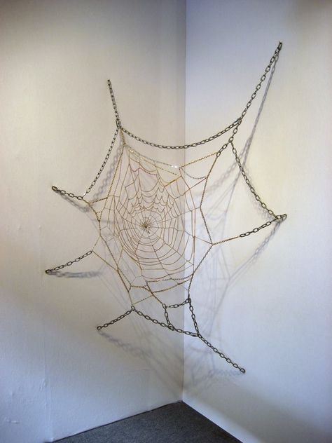 JIM HODGES Chains Art, Chain Decor, Gothic Decor, Wire Sculpture, Wire Art, Spider Web, Installation Art, 3d Art, Diy Room Decor