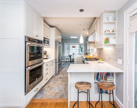 White Kitchen Remodel Black Galley Kitchen, Galley Kitchen Layout Floor Plans, Galley Kitchen Floor Plans, Galley Kitchen Island, Rustic Galley Kitchen, Galley Kitchen With Island, Small Galley Kitchen Remodel, Open Galley Kitchen, Galley Kitchen Remodel Ideas