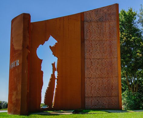 Memorial Architecture, Park Signage, Monumental Architecture, Yard Sculptures, Exterior Signage, Public Sculpture, Veterans Memorial, Wayfinding Signage, Corten Steel