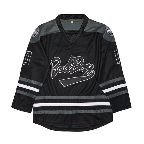 PRICES MAY VARY. Jersey,Polyester 进口 Pull On closure Perfect jersey for the 90s party, jersey party, Halloween and daily life 100% High Quality Polyester Stitched Letters and Numbers Fast Shipping Men's #10 Biggie Smalls Bad Boy 90S Hip Hop Long sleeve Black Notorious hockey Jersey Hockey Jersey Outfit Mens, Hockey Jersey Design, Hockey Jersey Outfit, Black 90s Fashion, Stitched Letters, After Earth, Hip Hop Costumes, Jersey Party, Jersey Numbers