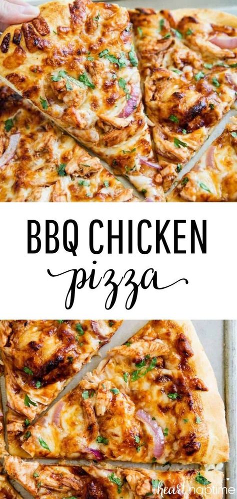 Bbq Chicken Pizza Recipe, Barbecue Chicken Pizza, Chicken Mozzarella, Resep Pizza, Easy Bbq Chicken, Chicken Pizza Recipes, Bbq Pizza, Pizza Fatta In Casa, Bbq Chicken Pizza