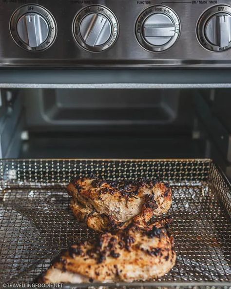 Air Fryer Chicken Breast - Air Fried Chicken Marinated in Baba Ganoush Toaster Oven Chicken, Oven Chicken Breast Recipes, Oven Chicken Breast, Cuisinart Air Fryer Toaster Oven, Cuisinart Air Fryer, Chicken Breast Oven Recipes, Chicken Breast Oven, Toaster Oven Recipes, Air Fryer Toaster Oven