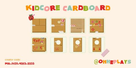 Cardboard Fort, Cardboard Forts, Cardboard Standee, Acnh Kidcore, Nintendo Switch Animal Crossing, Standee Design, Cardboard Design, Spooky Town, Fantasy Island