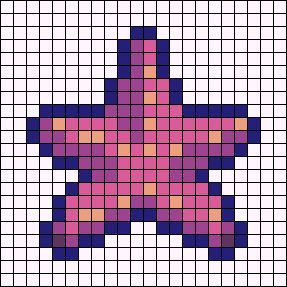 Alpha pattern #92370 | BraceletBook Pixel Fish Art, Pixel Art Pattern Jellyfish, Perler Fish Pattern, Starfish Alpha Pattern, Starfish Pixel Art, Shell Perler Beads, Sea Shell Perler Bead Pattern, Sea Perler Beads, Sea Animal Perler Beads