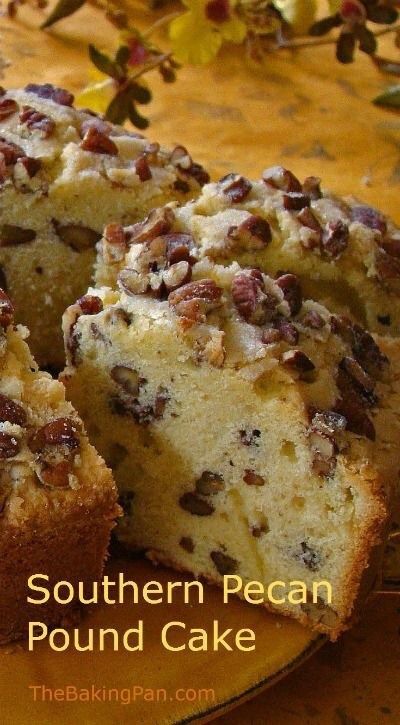 Southern Pecan Pound Cake Recipe, Pecan Pound Cake, Pecan Halves, Bourbon Caramel, Cake Pretty, Pound Cake Recipe, Pecan Cake, Pound Cakes, Pecan Recipes