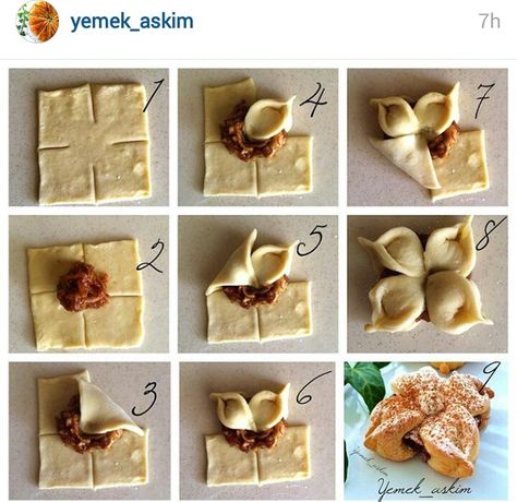 Resep Puff Pastry, Resepi Roti, Pastry Design, Decorações Com Comidas, Bread Shaping, Danish Pastry, Bread Art, Idee Pasto, Homemade Pastries