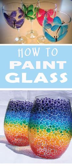 Painting Glass Bottles Diy, Water Glass Painting Ideas, How To Paint Wine Glasses Diy Tutorials, How To Paint Glassware, Painted Glass Ideas, Painted Glasses Ideas, Glass Painting Designs Glass Painting Designs Creative, How To Paint Wine Glasses, Glass Crafts Ideas