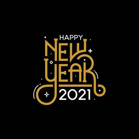 Happy new year 2021 with lettering typog... | Premium Vector #Freepik #vector #background #new-year #typography #celebration Happy New Year Typography, New Year Logo, Happy New Year Letter, New Year Typography, Social Media Images Design, New Year Post, Happy New Year Text, New Year Text, Happy New Year Banner