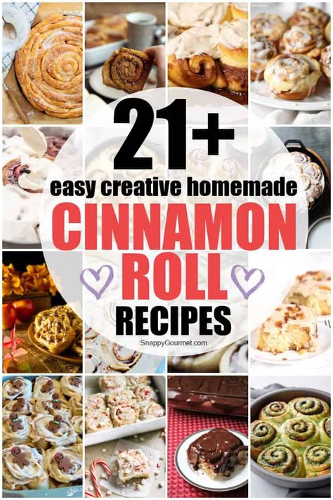 21+ easy creative homemade cinnamon roll recipes that are perfect for Christmas morning or Sunday brunch! From special diets, to unique flavor combos and different cooking methods, there's a little bit for everyone. Post @SnappyGourmet.com #SnappyGourmet #Breakfast #Christmas #Brunch Cannoli Cookies Recipe, Cinnamon Roll Recipes, Homemade Cinnamon Roll, Sweet Potato Rolls, Breakfast Christmas, Easy Cinnamon Rolls Recipe, Flavor Combos, Alfredo Sauce Recipe Homemade, Cinnamon Roll Recipe Homemade