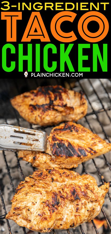 Chicken Tacos With Taco Seasoning Packet, Grilled Taco Chicken, Taco Seasoned Chicken Recipes, Grilled Chicken Tacos Marinade, Grilled Chicken Tacos Recipe, Grilled Tacos, Easy Chicken Taco, Mexican Grilled Chicken, Taco Chicken