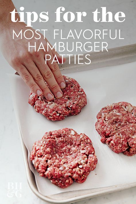 Classic Hamburger Recipes, Burgers On The Grill Recipes, Flavorful Burgers Ground Beef, How To Make The Best Burger, Moist Burgers On The Grill, How To Make A Good Burger, Amazing Burger Recipes, Make Your Own Burgers Patties, Burger Beef Recipe