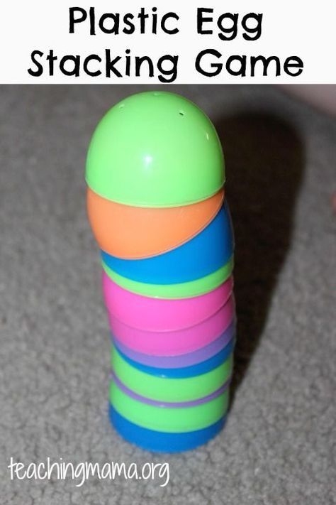 Plastic Egg Stacking Game Sensory Projects, Cup Stacking, Field Day Games, Childhood Activities, Egg Game, Early Childhood Activities, Stack Game, Easter Activities For Kids, Plastic Easter Eggs